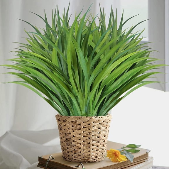 Outoloxit Artificial Fall Spider Plant for Outdoor and Indoor Home Garden Decor, 15.1in Realistic Simulation Green Plants
