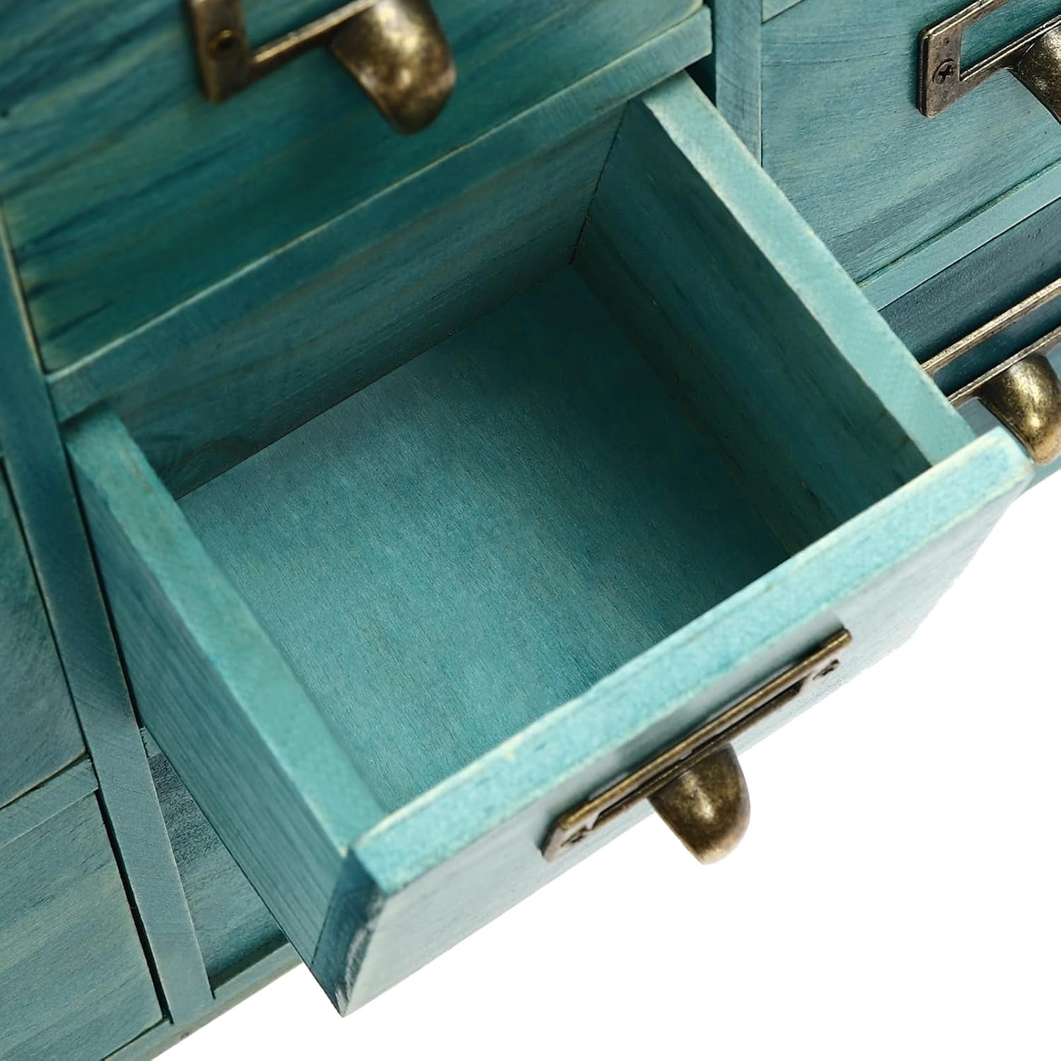 Library Card Catalog Cabinet Card Catalog Drawer Box Apothecary Cabinet with 9 Drawers-Storage Cabinet Wood Desk Organizer, Craft Cabinet for Medicine, Jewelry, Crafts, Makeup (Blue )