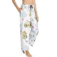 thumbnail image 2 of Xecao Green Blue Avocado Women's Straight Lounge Pajama Pants: The Epitome of Relaxed Sleepwear, 2 of 9