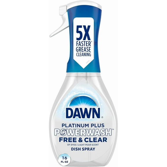Dawn Powerwash Free & Clear Light Pear Dish Spray, Dish Soap Starter Kit, 16 Fl Oz