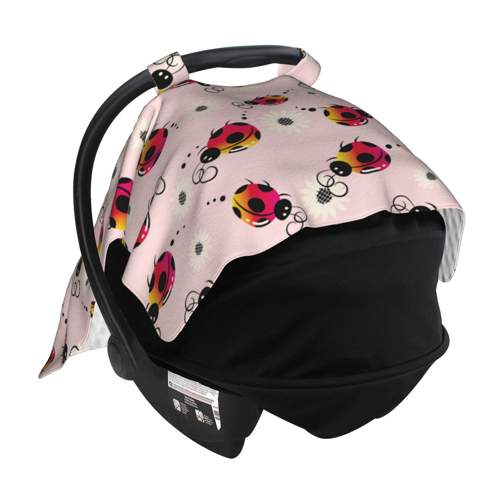 Car Seat Cover Baby - Ladybug cute Breathable Infant Car Seat Cover for Baby Carseat, Lightweight Comfort Baby Essentials Must Haves Newborn Stuff for Girl Boy