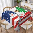 thumbnail image 1 of America Flag and Lebanese Flag Square Tablecloth Black, Stain & Wrinkle Resistant, Washable Polyester Table Cloth for Holiday, Buffet Parties, and Wedding, 1 of 8