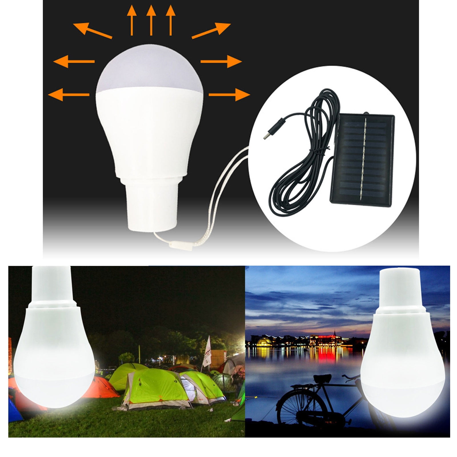 Clearance! Led Lights,Monocrystalline Solar LED Bulb Light Portable USB Rechargeable Light Indoor And Outdoor Hiking Camping Tent Fishing Lighting(With Lanyard) Clearance