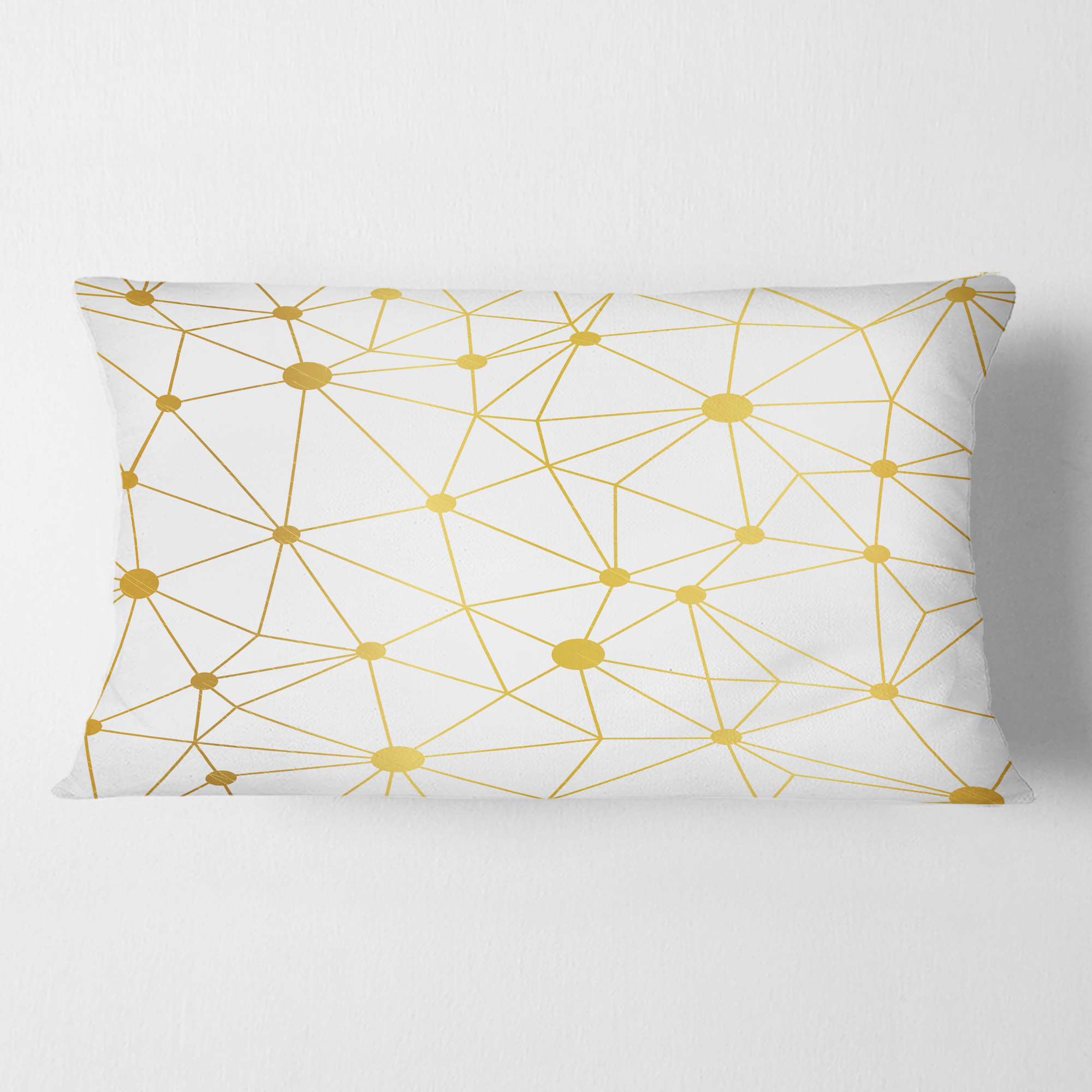 Designart Golden Grid I' Mid-Century Modern Throw Pillow - 12x20