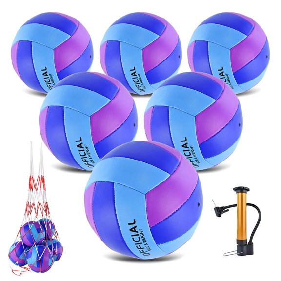 Juego de 6 balones de voleibol ELKCIP, tamaño 5, suaves e impermeables
