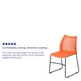 thumbnail image 4 of BizChair 661 lb. Capacity Orange Stack Chair with Air-Vent Back and Black Powder Coated Sled Base, 4 of 12