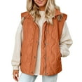 thumbnail image 4 of FUZHIQ Womens Puffer Vest Lightweight Stand Collar Sleeveless Cropped Quilted Jackets Button Fall Zip Up Coat Outerwear, 4 of 8