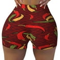 thumbnail image 2 of Picia Hot Chili Printed Workout Shorts for Women Seamless Scrunch Butt Lifting High Waisted Yoga Gym Booty Running Moisture-wicking Short Pants-Large, 2 of 9