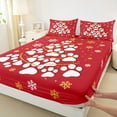 thumbnail image 3 of Manfei Cartoon Xmas Tree Bed Sheets for Kid, Cute Cat Dog Paw King Sheets, Merry Christmas Sheet Set, Ultra Soft Home Decor, 4pcs, 3 of 7