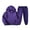 Purple, variant on Douhoow 2Pcs Men Women Tracksuit Spring Sportswear Solid Color Long Sleeves Hooded Sweatshirt Drawstring Pants