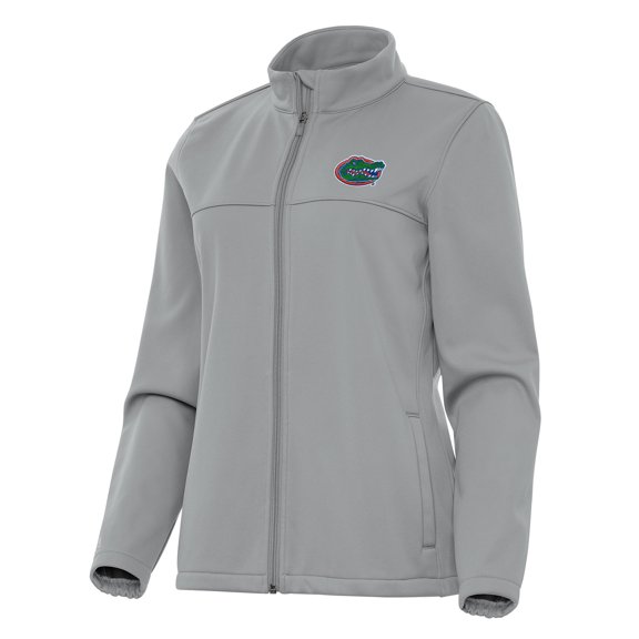 Women's Antigua Gray Florida Gators Links 2 Full-Zip Golf Jacket