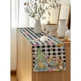 thumbnail image 5 of Table Runner 90 Inches Long for Kitchen Dining, Easter Gnomes Dresser Scarf Farmhouse, Dining Table Decorations for Wedding/Parties, Spring Watercolor Bunny Tulip Black Plaid 13 x 90 In, 5 of 8