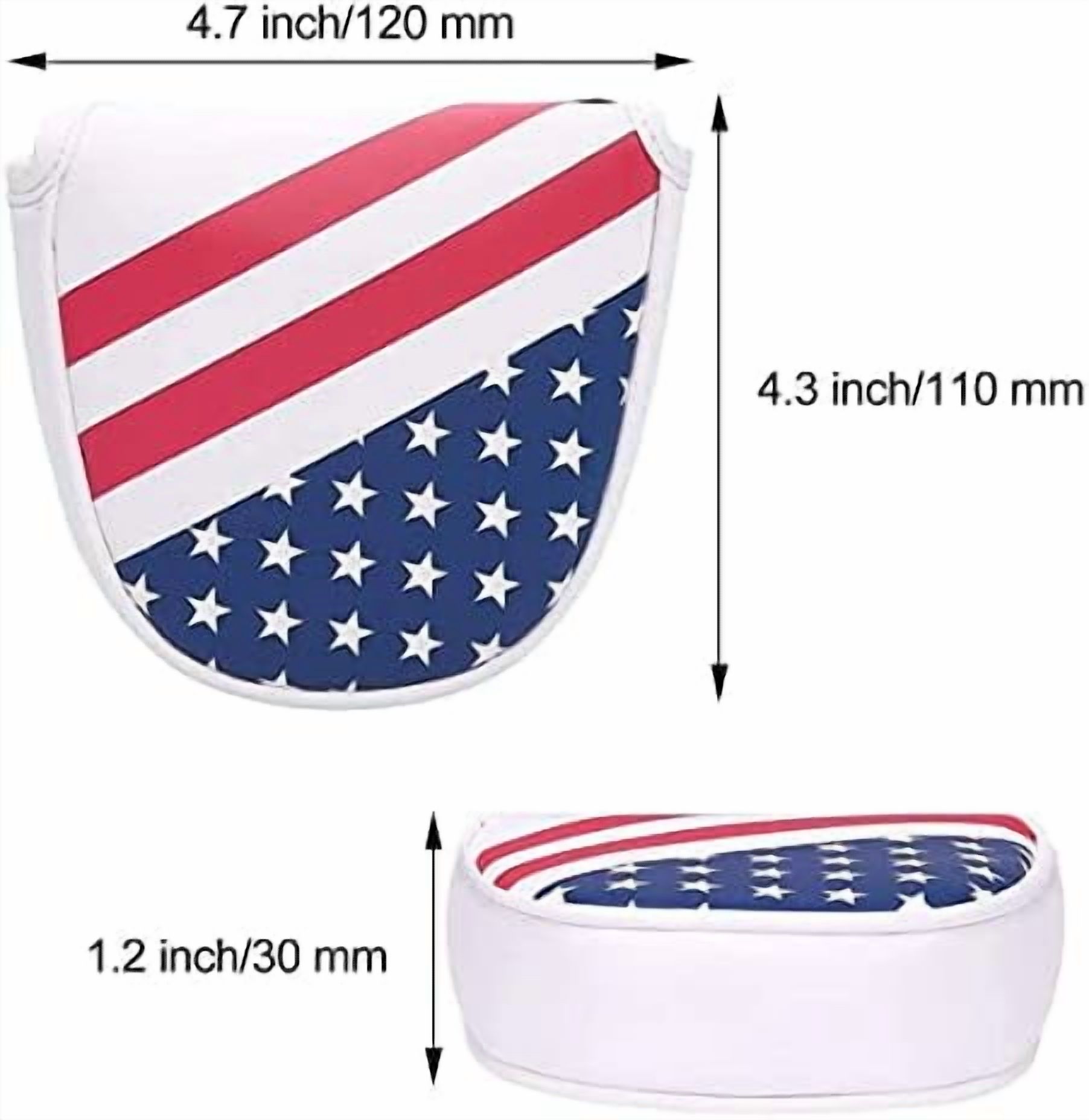 USA Mallet Putter Cover Headcover Magnetic Golf Head Covers Headcovers Club Protective Equipment for Scotty Cameron Odyssey Two Ball Taylormade Durable