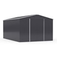thumbnail image 6 of MUCHANT 10'x14' Outdoor Metal Storage Shed with Updated Frame Structure and Lockable Doors, Steel Garden Tool Sheds for Backyard, Patio, Lawn, Black, 6 of 7