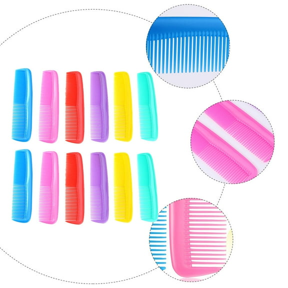 PBPBOX 12Pcs Portable Hair Dressing Comb Set Plastic Anti Static Assorted Colors
