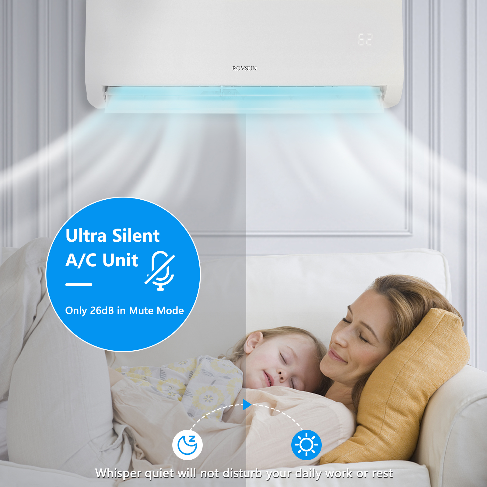 VINGLI Wifi Enabled 9,000 BTU Mini Split AC/Heating System with Inverter, 19 SEER 115V Energy Saving Ductless Split-System Air Conditioner with Pre-Charged Condenser, Heat Pump & Installation Kit