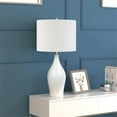 thumbnail image 2 of Henn&Hart 14" White Porcelain/Fabric Table Lamp, 2 of 9