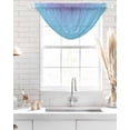 thumbnail image 4 of Waterfall Valances for Windows, Ombre Blue Purple Kitchen Sheer Valance Curtains, Colorful Painting Rod Pocket Elegant Swag Valances for Living Room Bedroom, 47.2"x38.5", 2 Panel, 4 of 8