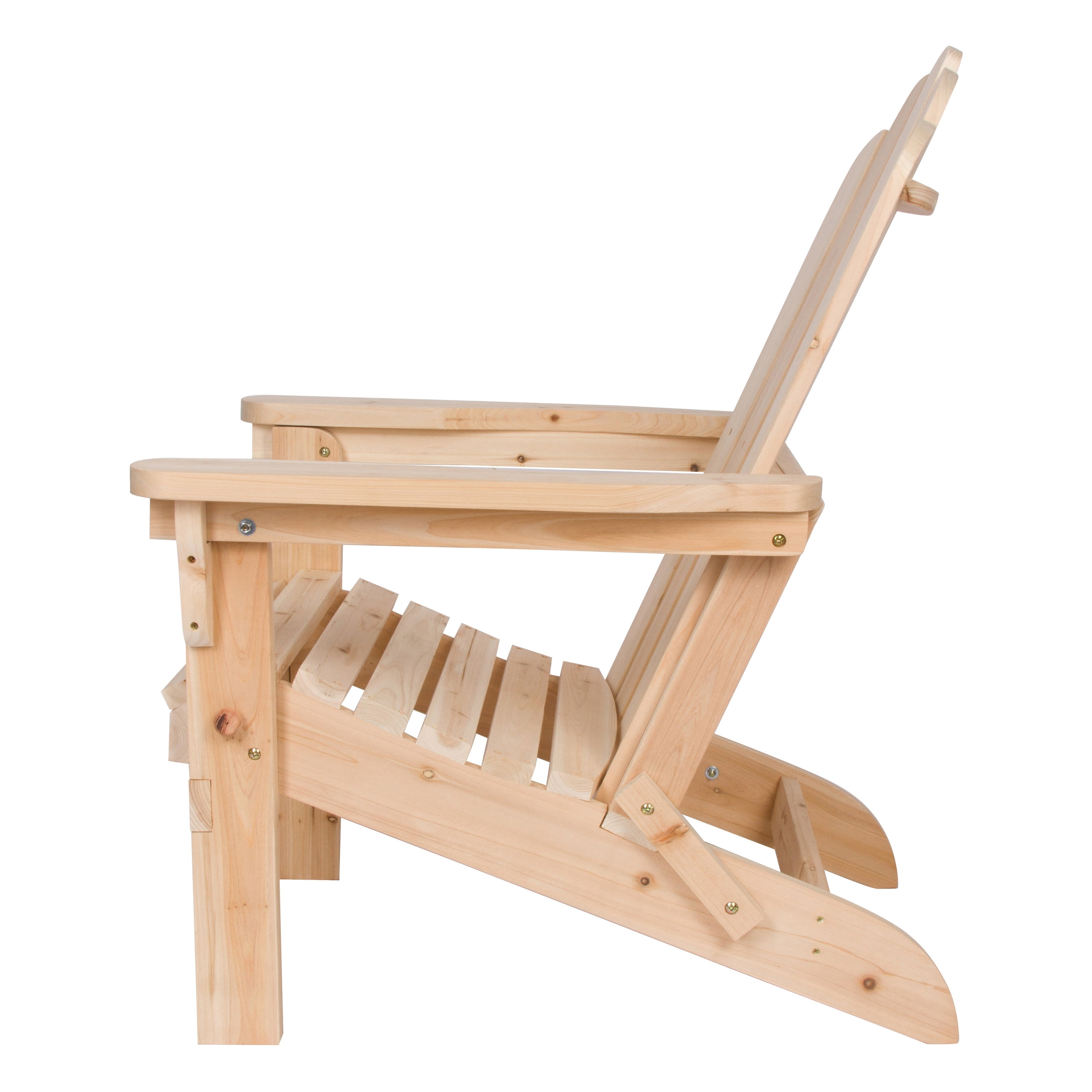 Shine Company Traditional Cedar Wood Folding Adirondack Chair in Beige
