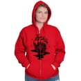 thumbnail image 4 of Diamond Bleeding Heart Compass Unisex Fleece Graphic Zip Up Hoodie Brisco Brands 2X, 4 of 5