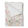 thumbnail image 2 of Victorian Soft Flannel Fleece Throw Blanket, Magnolia Tree Branch with Buds and Blossoms Botanical Feminine Bridal Design, Cozy Plush for Indoor and Outdoor Use, 60" x 80", Multicolor, by Ambesonne, 2 of 5