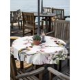 thumbnail image 2 of Outdoor Tablecloth with Umbrella Hole for Patio/Picnic/Party/Camping, Pink Spring Floral Waterproof Table Cloth Round Cover Washable, Birds Elegant Pastoral Aesthetics (Dia 54"), 2 of 9