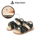 thumbnail image 4 of Girls Sandals Toddler Summer Dress Shoes Gladiator Beach Flat Sandals(AA334 Black/13M), 4 of 6