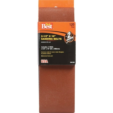 

2 pcs Do it Best 2-1/2 In. x 16 In. 120 Grit Heavy-Duty Sanding Belt (2-Pack)