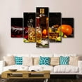 thumbnail image 4 of TISHIRON 5PCS Framed Whiskey Theme Canvas Wall Art Set,60"x40" Citrus Lemon Whiskey and Cigar Wall Canvas Art Decor, 4 of 7