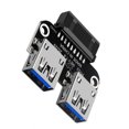 thumbnail image 2 of 2X 20Pin to USB3.0 Adapter Connverter Desktop Motherboard 19 Pin/20P Header to 2 Ports USB A Female Connector,PH22, 2 of 6