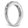 thumbnail image 6 of Solid 14K White Gold Diamond Wedding Band Ring Size 8.5 (.145 cttw.), 6 of 8