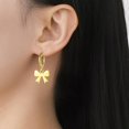 thumbnail image 2 of Cute Bow Small Hoop Earrings for Women Hypoallergenic Gold/Silver Simple Bowknot Statement Ribbon Dangle Drop Wedding Party Huggie Earring Trendy Minimalism Jewelry Gifts Valentine Day for Her, 2 of 6