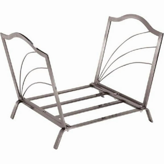 Curved Line Design Log Holder, Satin Nickel