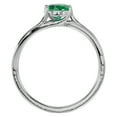 thumbnail image 3 of SuperJeweler 1 1/2 Carat Oval Shape Created Emerald and Diamond Ring In Sterling Silver For Women, 3 of 6