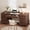 Brown, variant on Eastvita Farmhouse Wood Office Desk with Power Outlets USB 60 Inch Executive Writing Table Drawers Retro (AB Box) Retro Gray