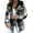Grey Black, variant on Zeagoo Womens Winter Plaid Jackets Fall Sherpa Shacket Jacket Fleece Hooded Coats Trendy Oversized Outerwear