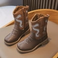 thumbnail image 4 of newwalpole Cowboy Boots for Girls and Boys Western Mid-Calf Brown Cowgirl Boots Riding Shoes Brown for Size 10, 4 of 8