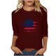 thumbnail image 1 of Camisetas de Manga Corta para las Mujeres Día de la Independencia Impreso Suelto Cuello Redondo Tee, Casual Y Blusas Festivas para las Mujeres Casual, 1 of 4