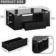 thumbnail image 5 of Uforic LED Coffee Tables High Glossy Center Table with 2 Sliding Drawers and Open Shelf, Black, 5 of 8