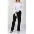 thumbnail image 4 of SOMER Pants for Women Flowy Casual Drawstring Waist Wide Leg Loose Linen Palazzo Pants with Pocket Black, 4 of 9