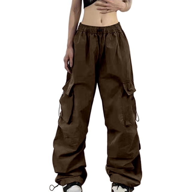 Cargo Pants for Women Elastic Waist Drawstring Hiking Pants with Pockets
