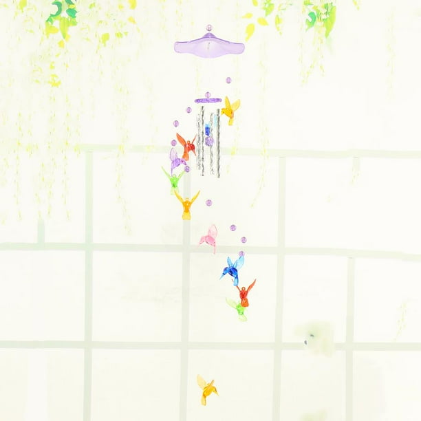 Creative Lucky Humming Bird Wind Bells Chimes Hanging Gifts Decor (Púrpura) Sywqhk Libre de BPA