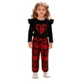 thumbnail image 3 of Gunia Baby Girl Valentines Outfit Plaid Heart Applique Sleeveless Top Trousers Two Piece Breathable Girls Clothes Set Outfits 18M-6Y, 3 of 9