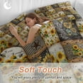 thumbnail image 4 of Retro Pastoral Duvet Cover Set Queen Size, Sunflowers Star Farmhouse Plaid Patchwork 4 Piece Soft Microfiber Bedding Set with 1 Duvet Cover, 1 Flat Sheet, 2 Pillowcases, 4 of 9