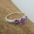 thumbnail image 4 of 0.60 Ctw Round Shape Amethyst Gemstone 925 Sterling Silver Three Stone Women Promise Ring, 4 of 7