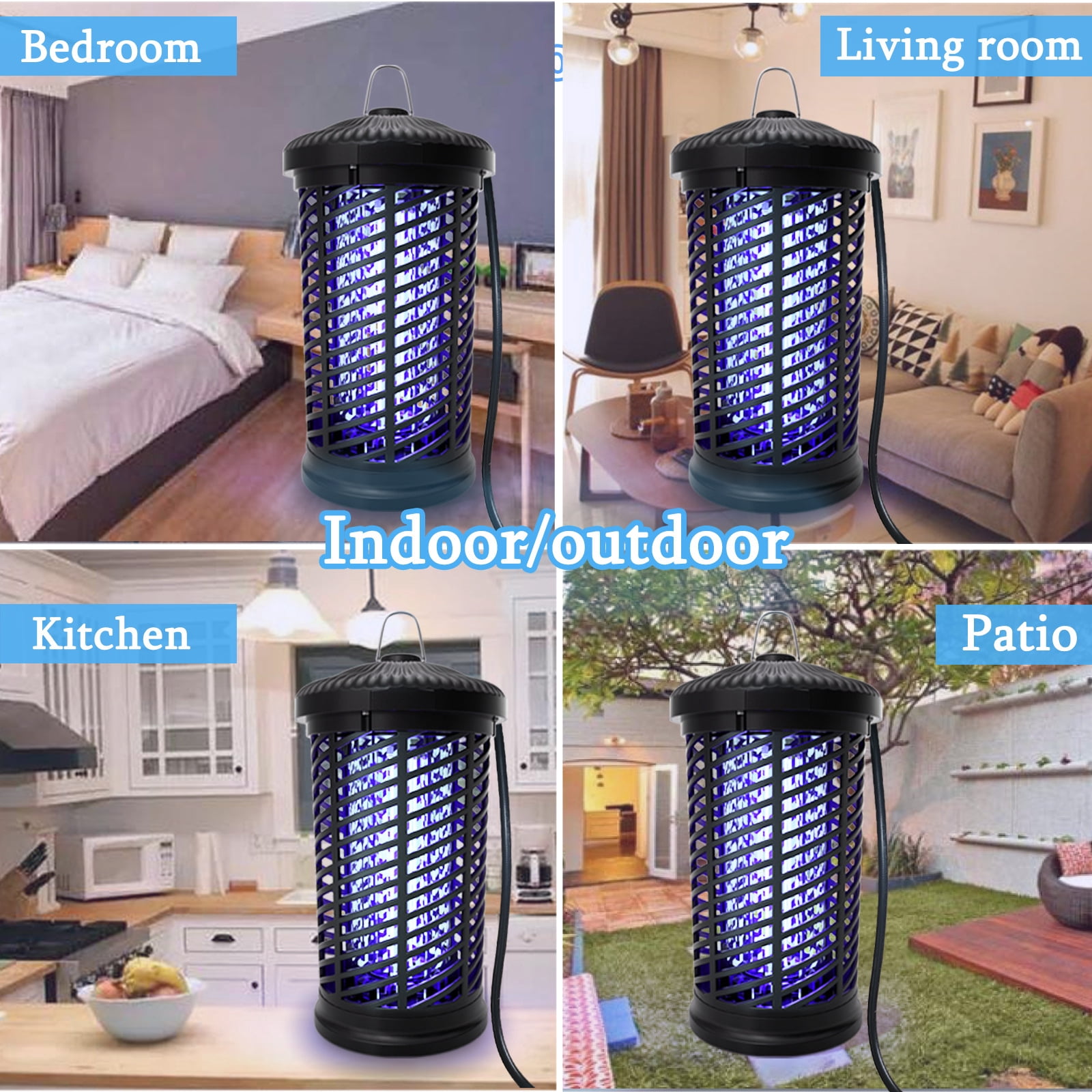 New type mosquito killer outdoor waterproof mosquito zapper electric mosquito trap outdoor garden high-power insect killer,Black-18W,Mosquito killer lamp