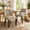 Taupe, variant on VKNOW Faux Leather 20.7" W Upholstered Dining Chairs Set of 2, Thick Foam Cushion Kitchen & Dining Room Chairs with Solid Wood Legs, Beige