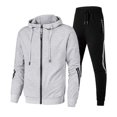 thumbnail image 3 of Conjunto de 2 piezas de chándal informal con cremallera y sudadera con capucha y pantalones de chándal para hombre 2024, chaquetas para correr al aire libre para hombre, ropa deportiva, pantalones par, 3 of 3