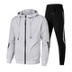 thumbnail image 4 of Conjunto de 2 piezas de chándal informal con cremallera y sudadera con capucha y pantalones de chándal para hombre 2024, chaquetas para correr al aire libre para hombre, ropa deportiva, pantalones par, 4 of 4