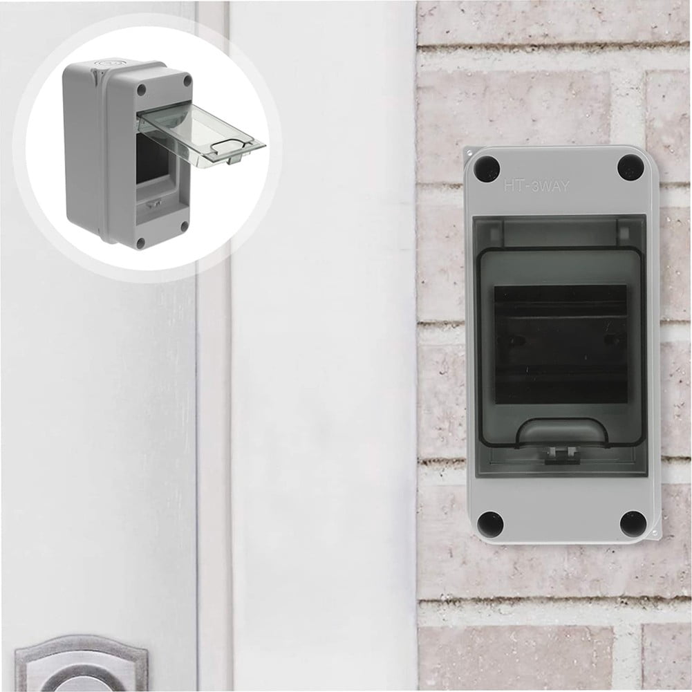 2Pcs 3-Way Power Distribution Box Ip65 Rail Enclosure Wall Mounted Junction Box